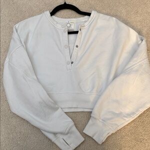 Offline by Aerie Women's White Cropped Sweatshirt